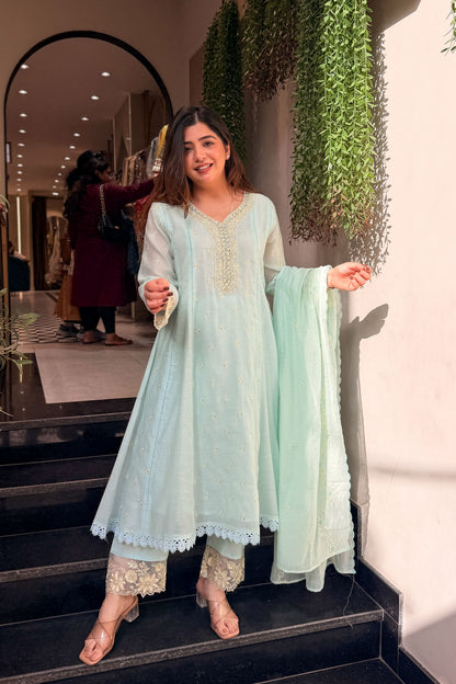 Ridhvi Embroidered Anarkali Suit Set
