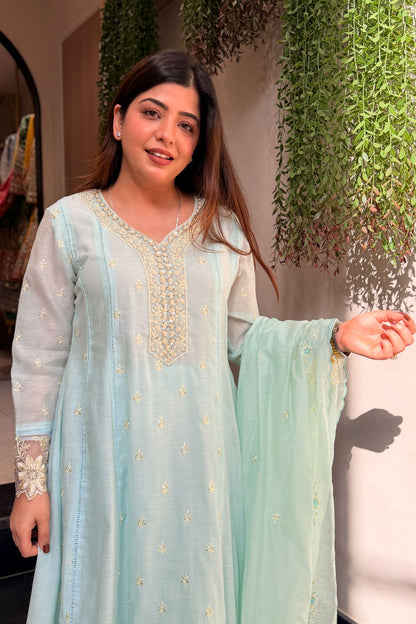 Ridhvi Embroidered Anarkali Suit Set