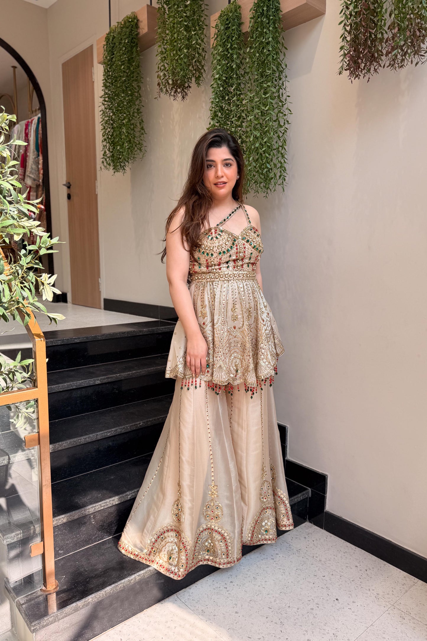 Gaura Stone Embellished Indowestern Outfit