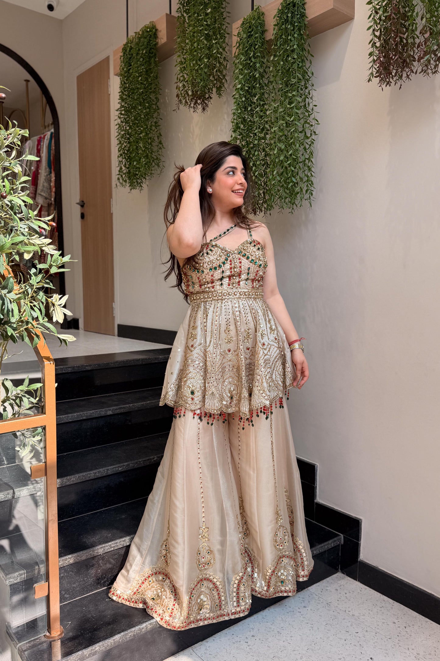 Gaura Stone Embellished Indowestern Outfit