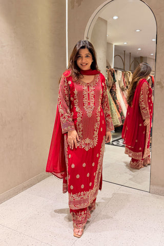 Zivra Pakistani Hand Embroidered Suit Set
