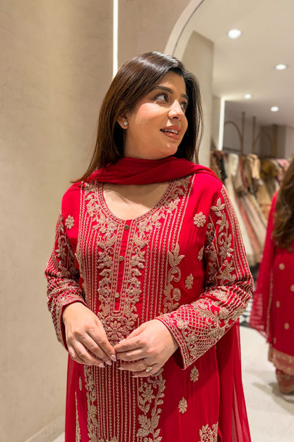 Zivra Pakistani Hand Embroidered Suit Set