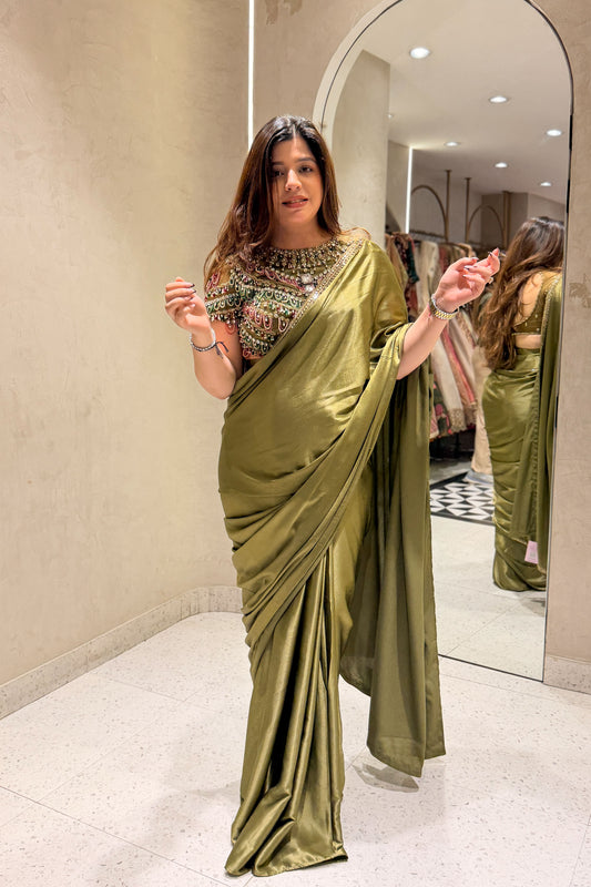 Nehran Hand Embroidered Drape Saree