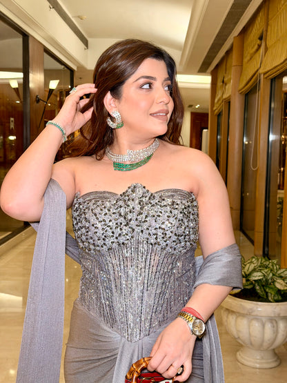 Aafreen Hand Embroidered Indo Western