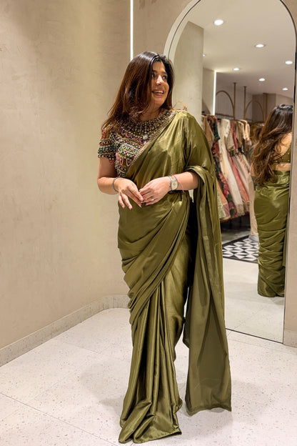 Nehran Hand Embroidered Drape Saree