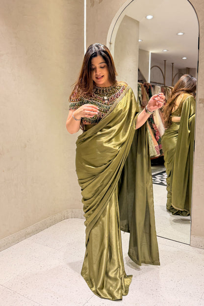 Nehran Hand Embroidered Drape Saree
