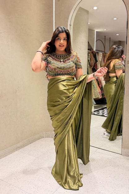 Nehran Hand Embroidered Drape Saree