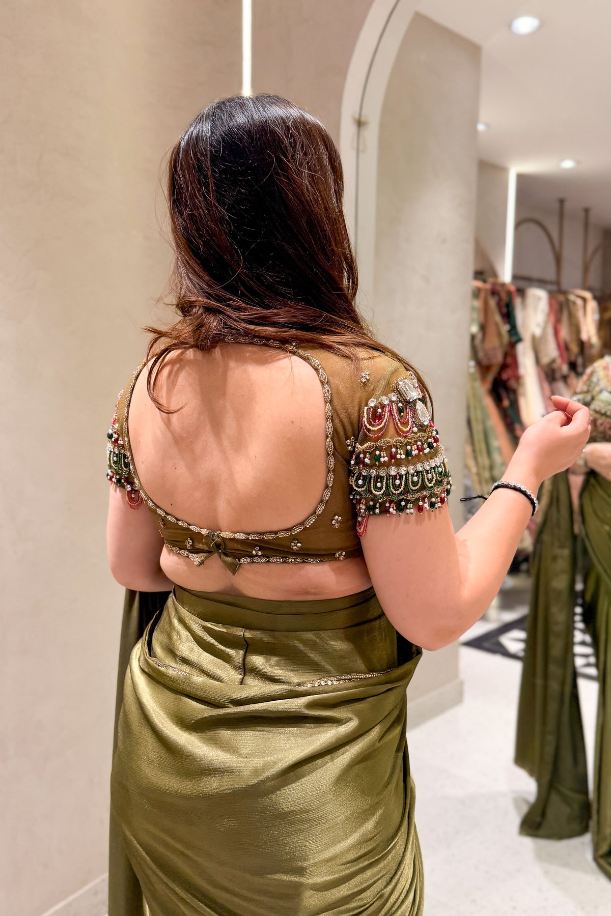 Nehran Hand Embroidered Drape Saree