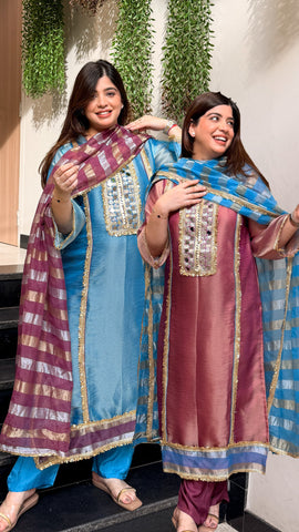 Shirvi Mirror Work Straight Suit Set