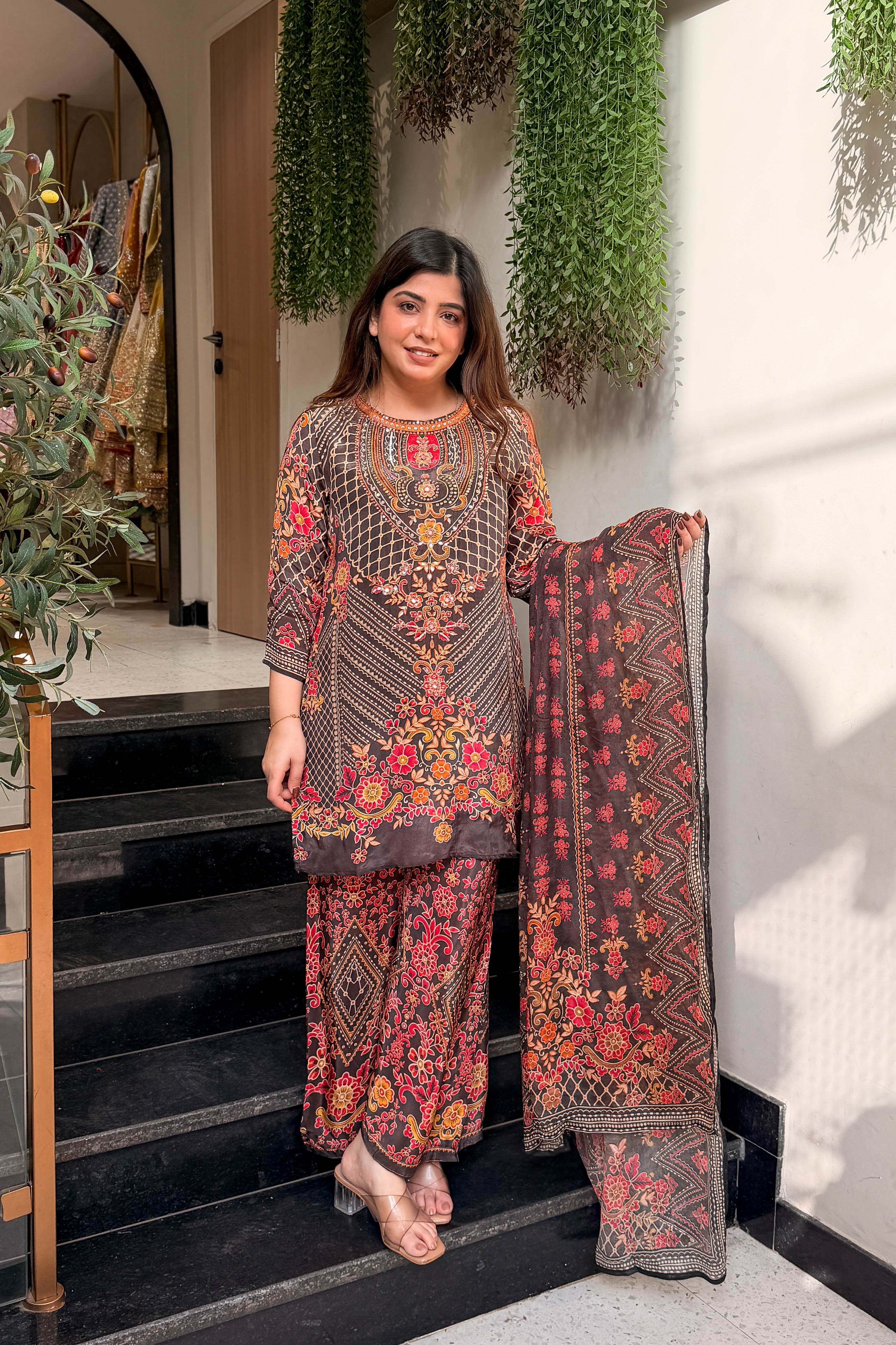 Roma Floral Printed Suit Set