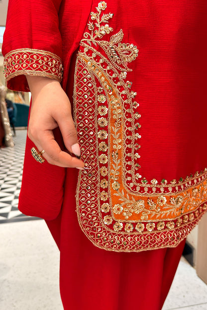 Namraa Embroidered Suit Set with Potli