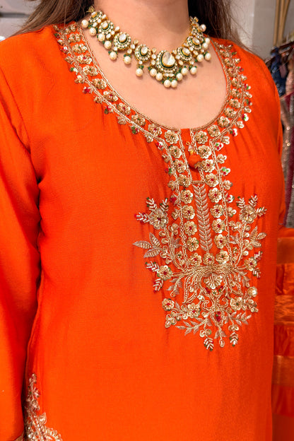 Namraa Embroidered Suit Set with Potli