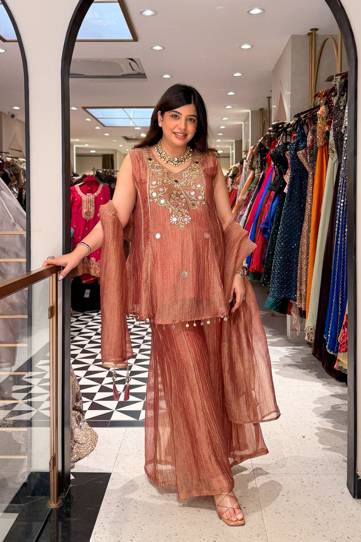 Tulika Embroidered Tissue Suit Set