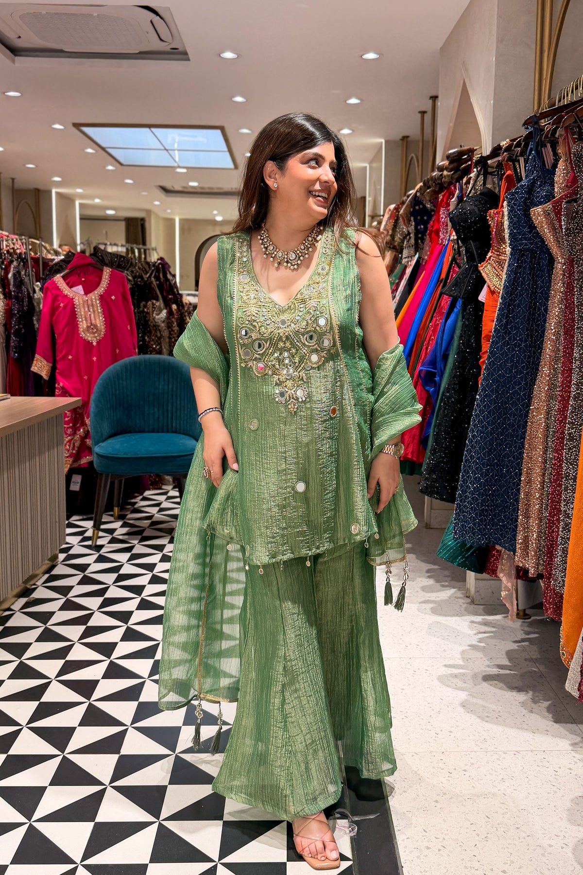 Tulika Embroidered Tissue Suit Set