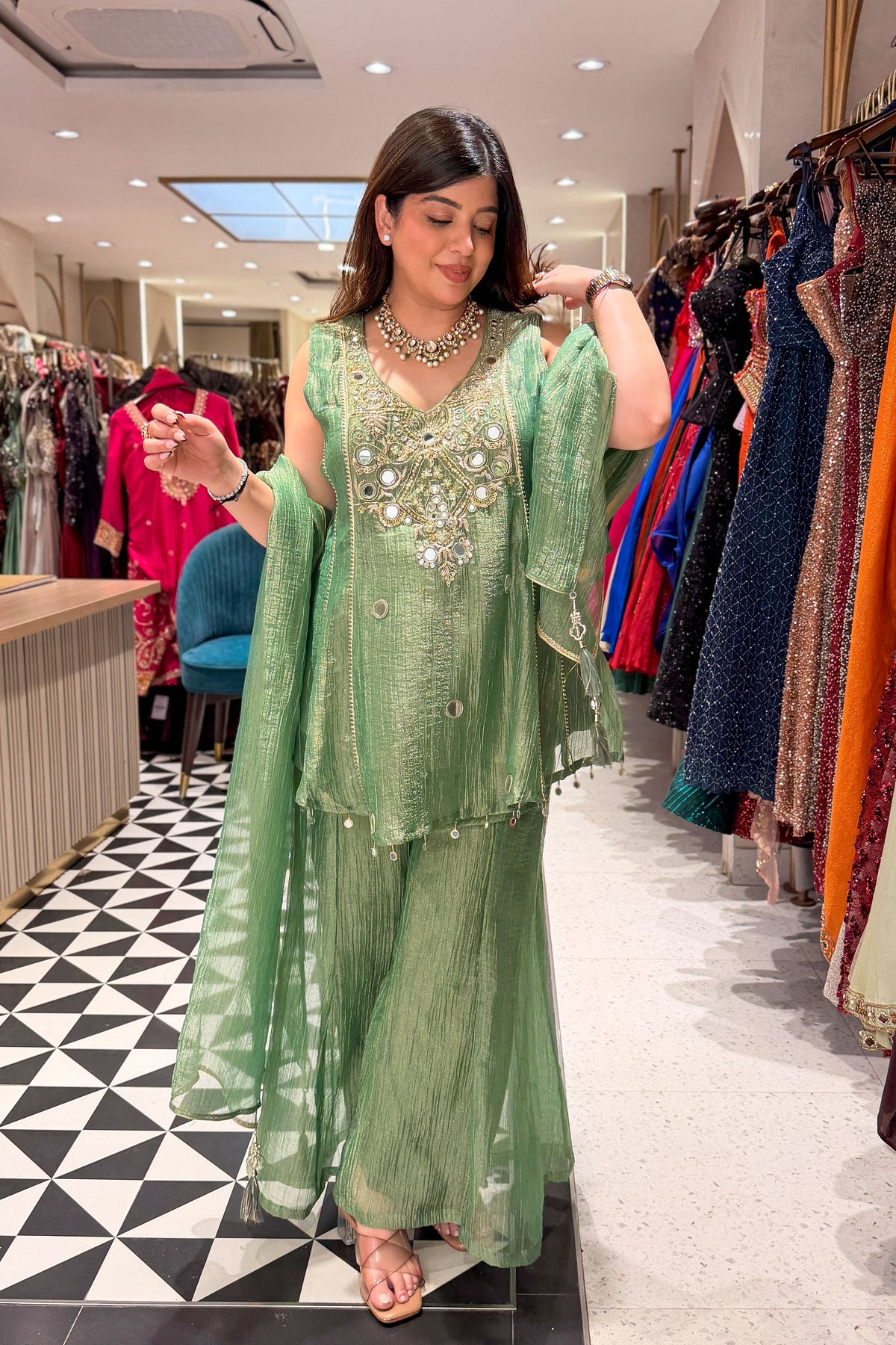 Tulika Embroidered Tissue Suit Set