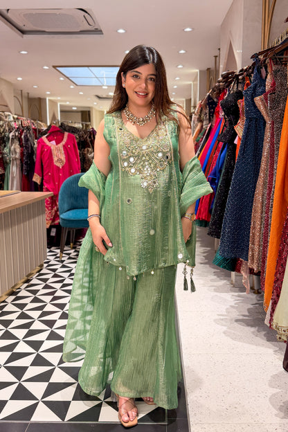 Tulika Embroidered Tissue Suit Set