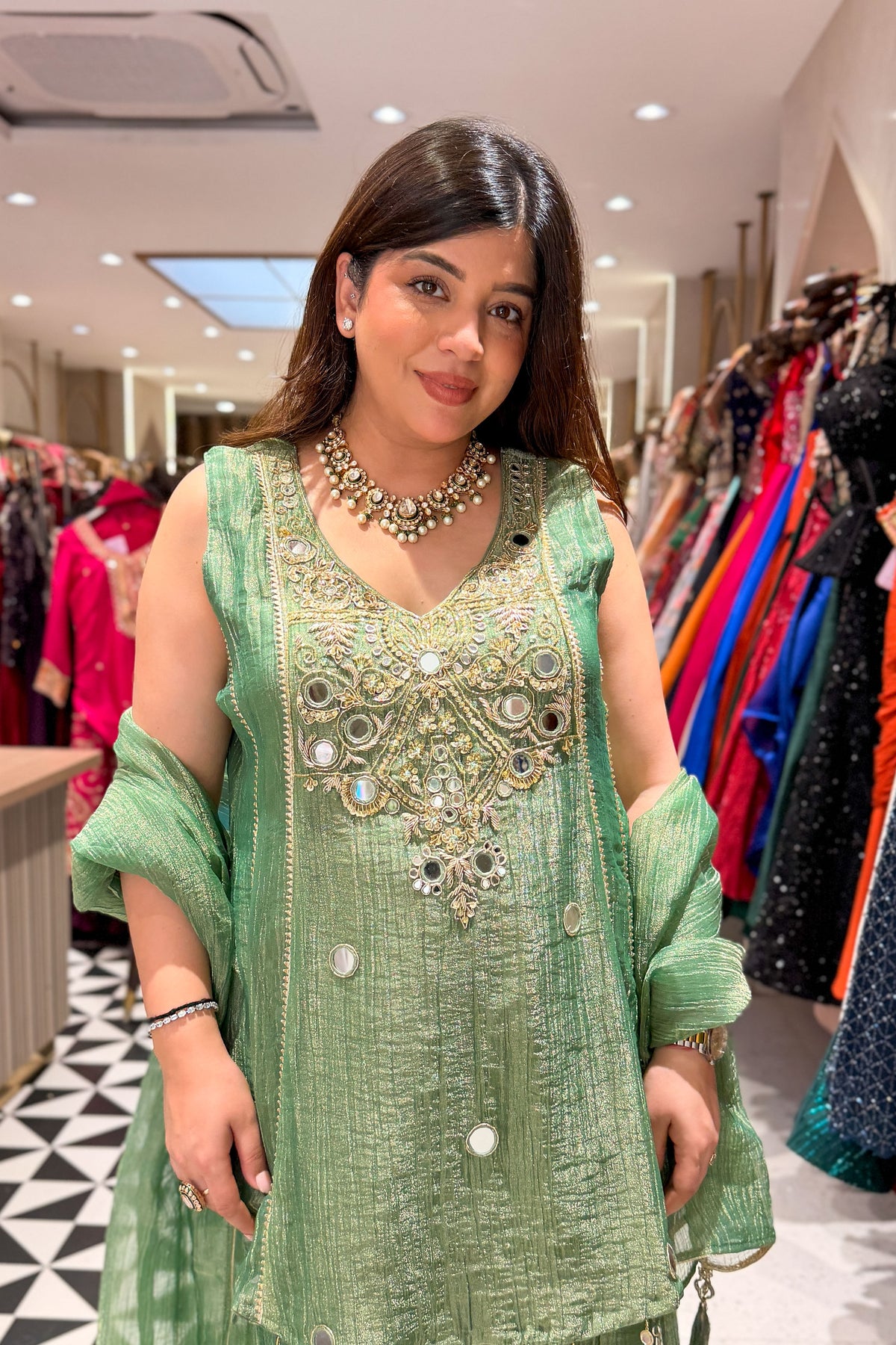 Tulika Embroidered Tissue Suit Set
