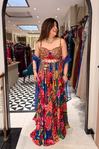Pratha Floral Embroidered Garara Set