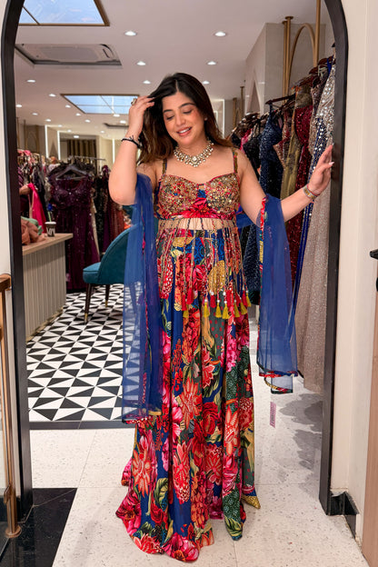Pratha Floral Embroidered Garara Set