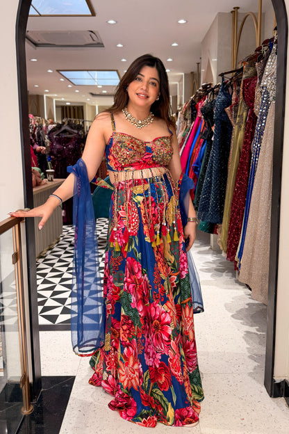 Pratha Floral Embroidered Garara Set