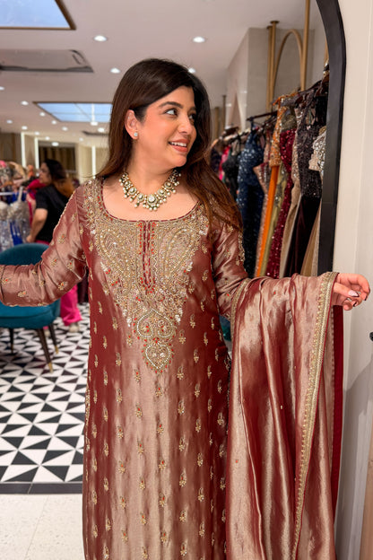 Devki Hand Embroidered Suit Set