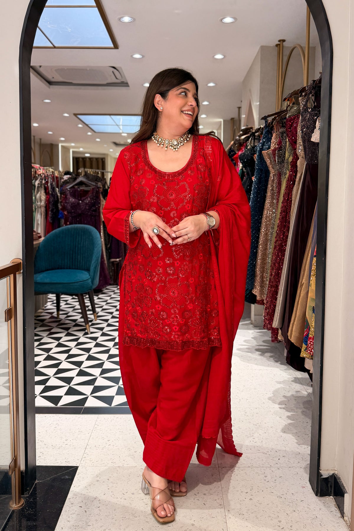 Smiti Sequin Embroidered Suit Set