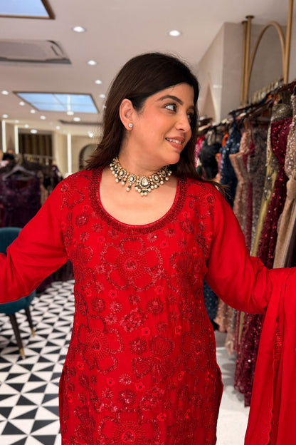 Smiti Sequin Embroidered Suit Set