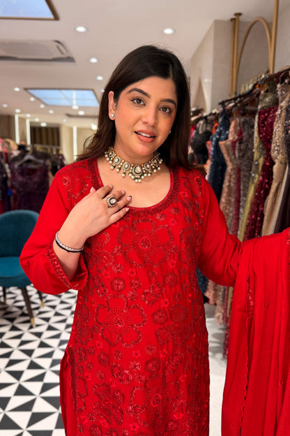 Smiti Sequin Embroidered Suit Set