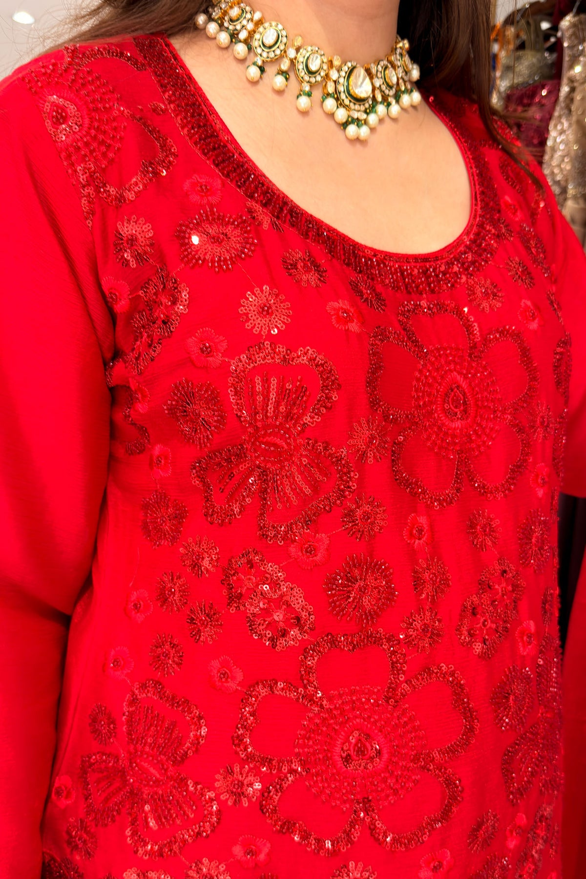 Smiti Sequin Embroidered Suit Set