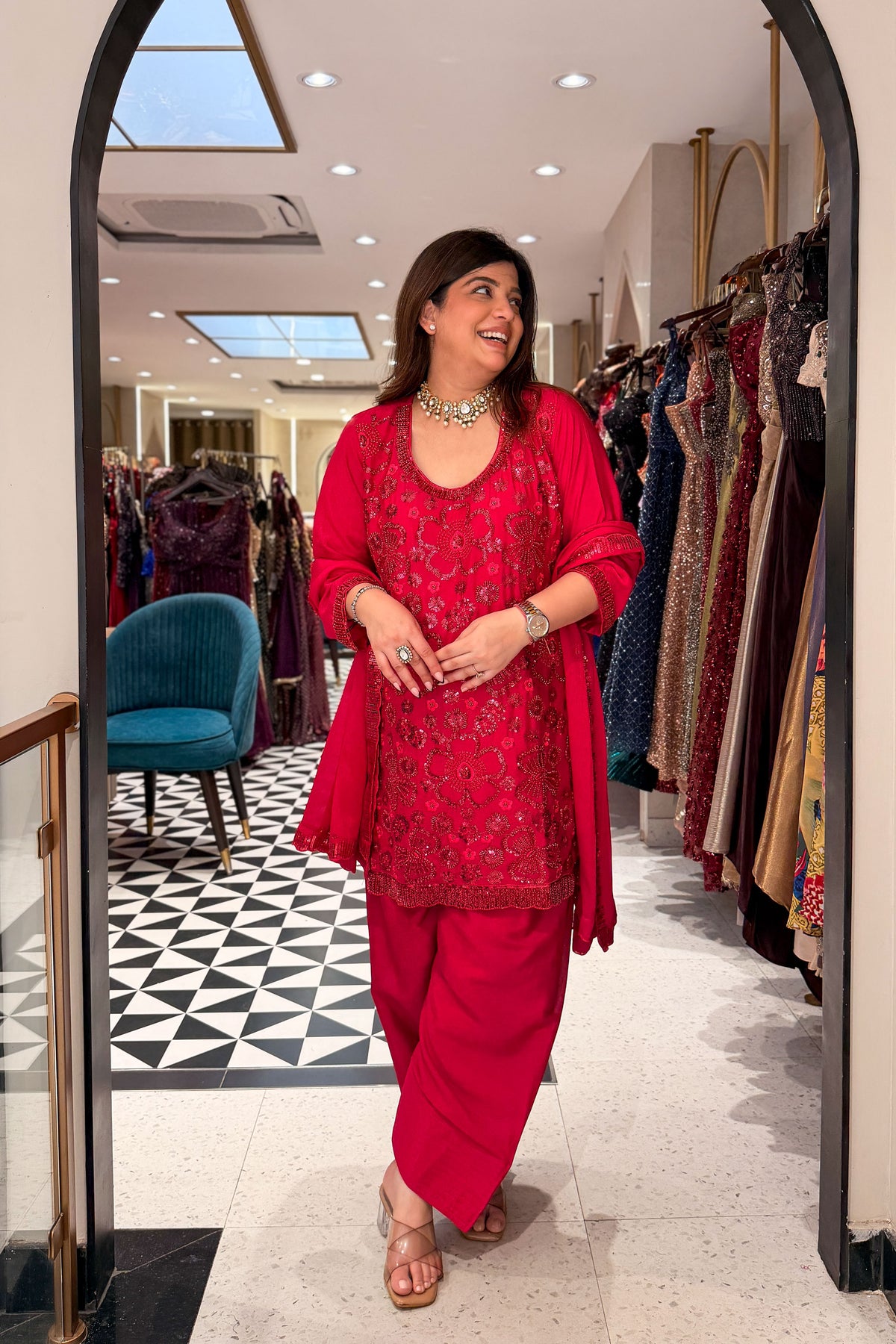 Smiti Sequin Embroidered Suit Set