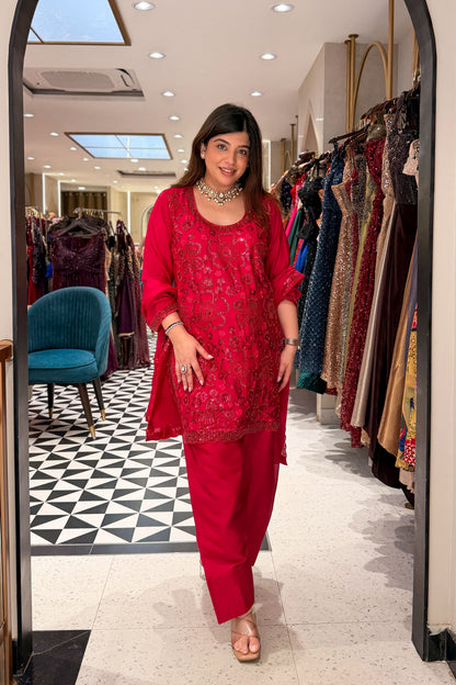 Smiti Sequin Embroidered Suit Set