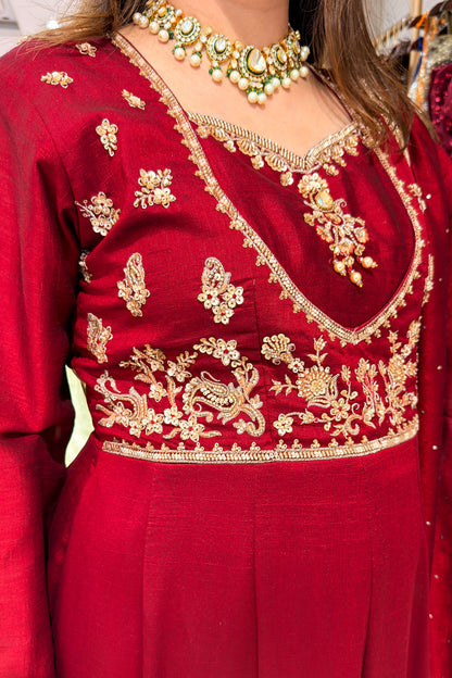 Sumera Hand Embroidered Anarkali Suit Set