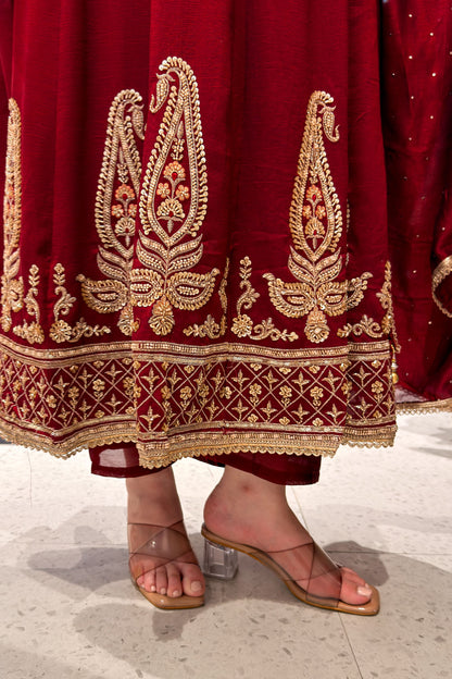 Sumera Hand Embroidered Anarkali Suit Set