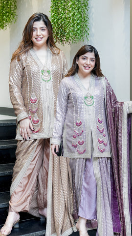 Aqsa Embroidred Luxe Suit Set