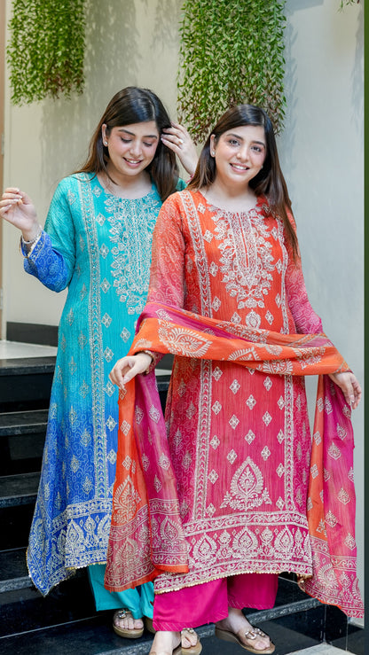 Frizah Printed Tissue Suit Set