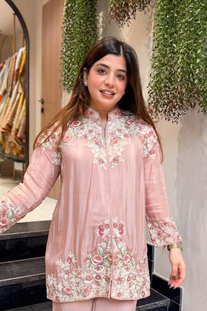 Yanisha Floral Embroidered Co ord Set