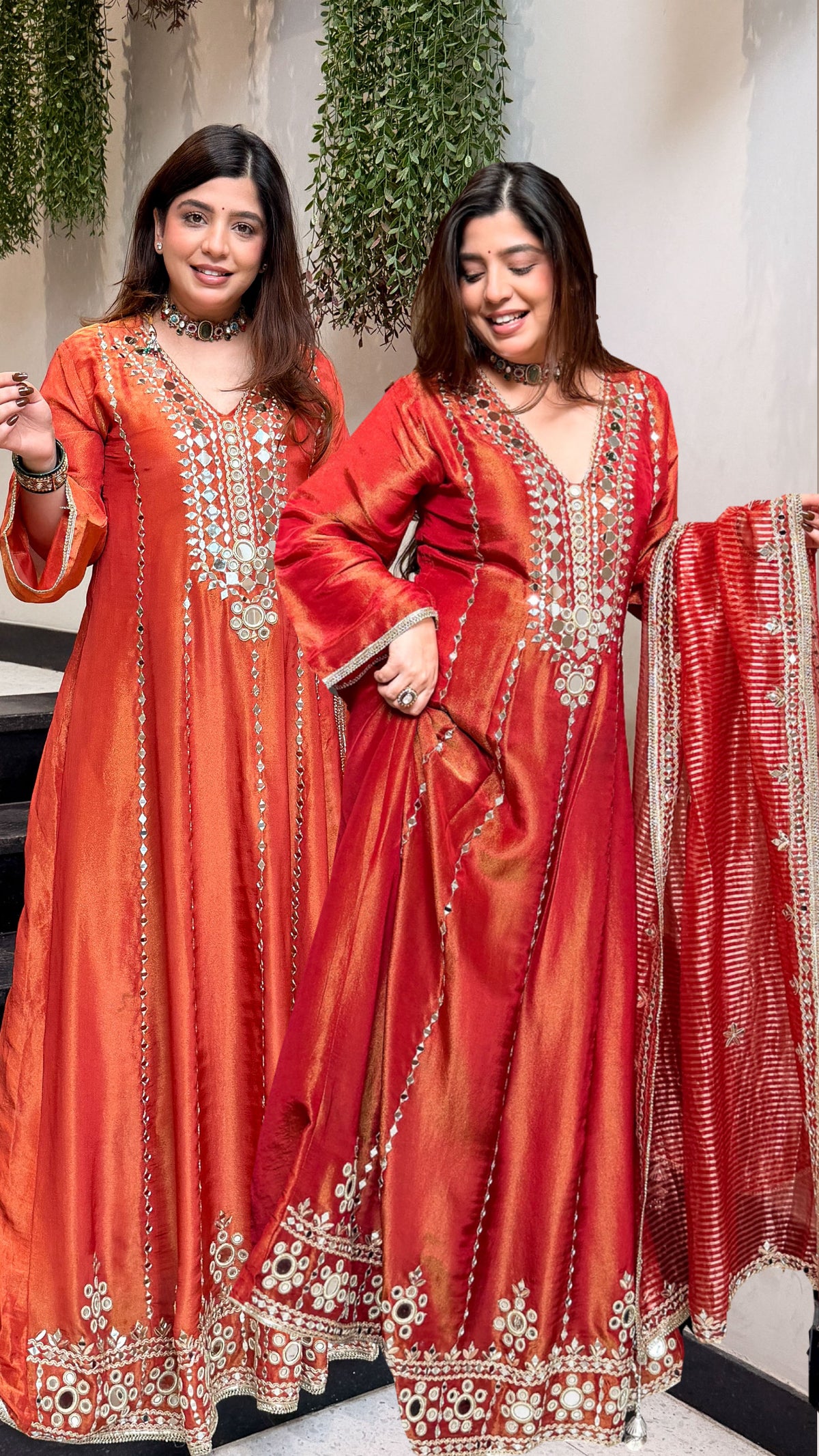 Suneha Mirror Embroidered Anarkali with Dupatta