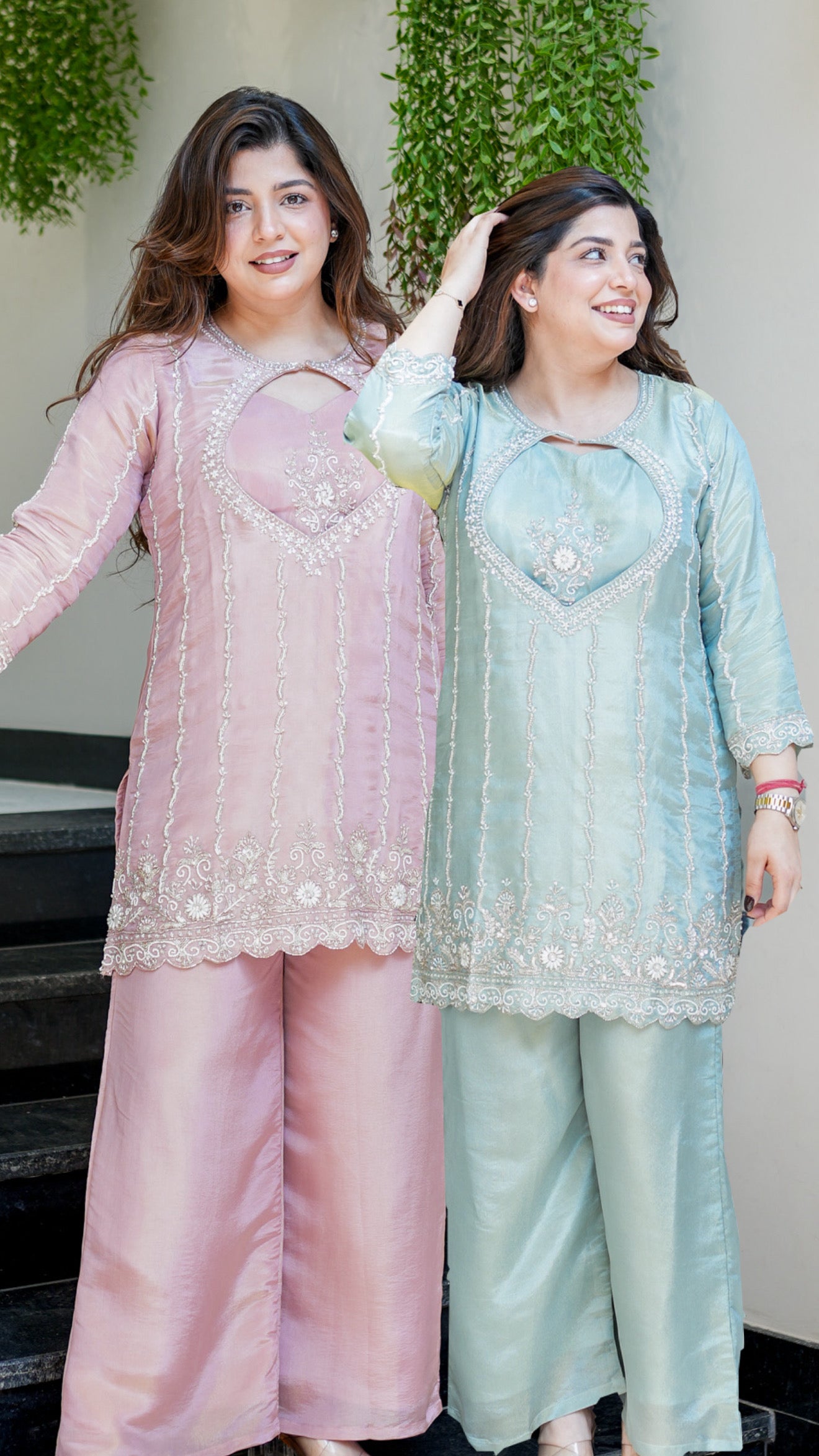 Aiza Embroidered Three Piece Set