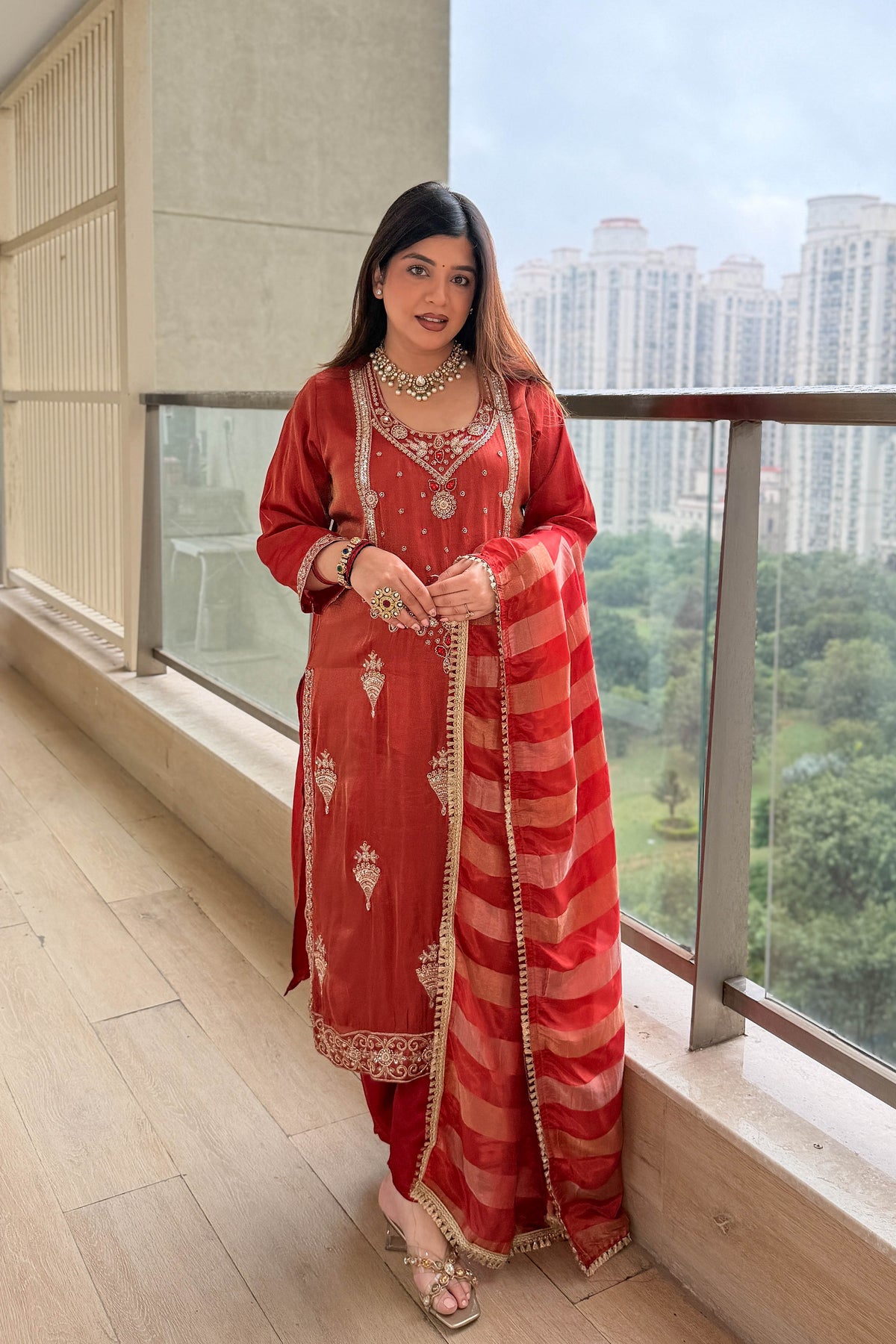 Anjani Hand Embroidered Suit Set
