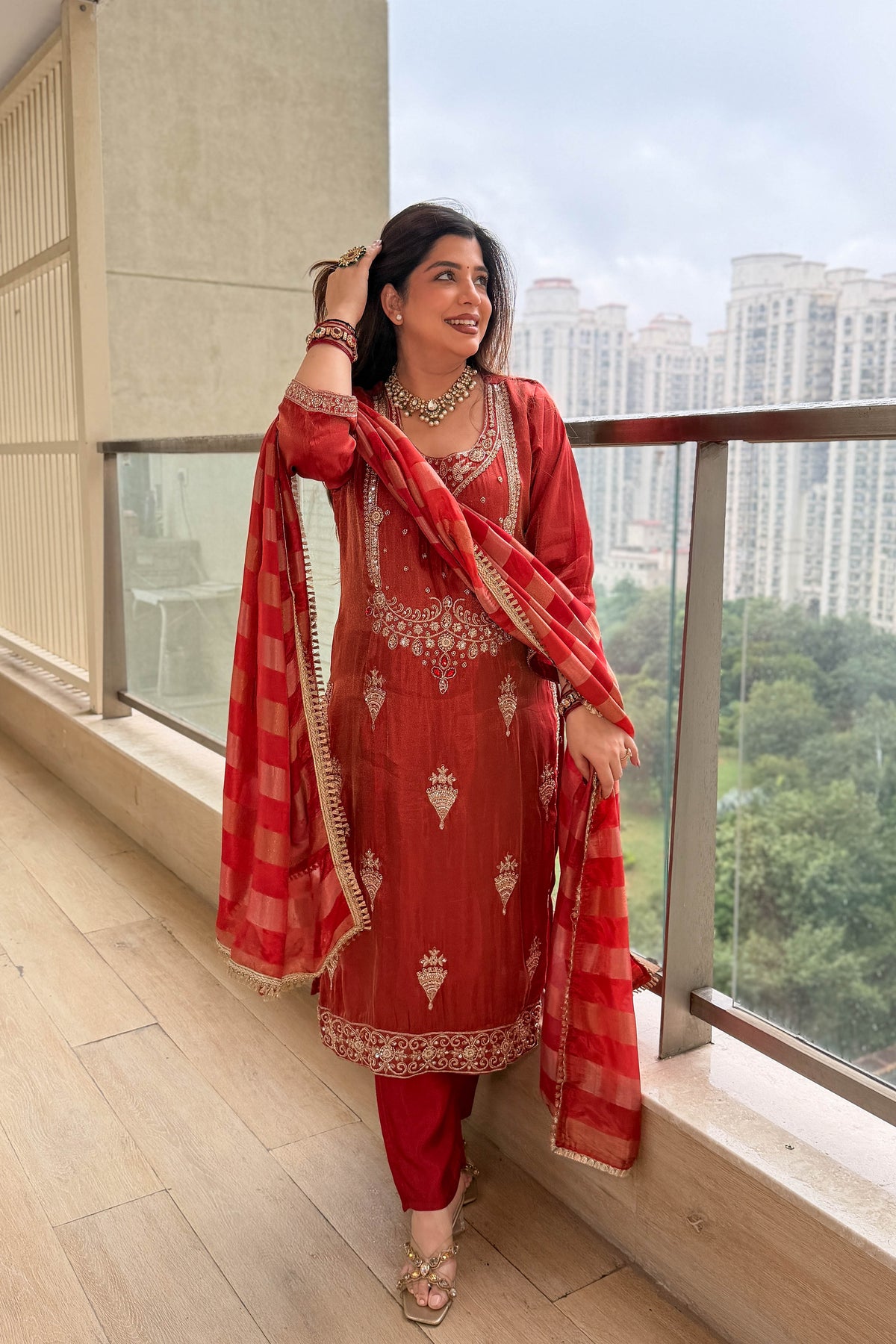 Anjani Hand Embroidered Suit Set
