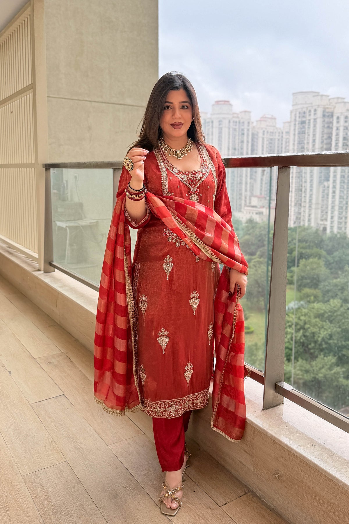 Anjani Hand Embroidered Suit Set