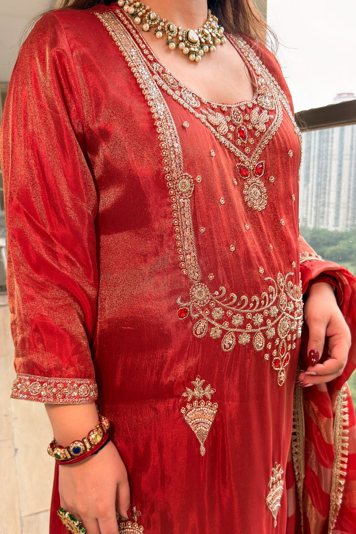 Anjani Hand Embroidered Suit Set