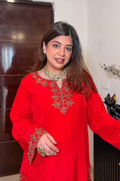 Raneem Embroidered Co ord Set with Potli