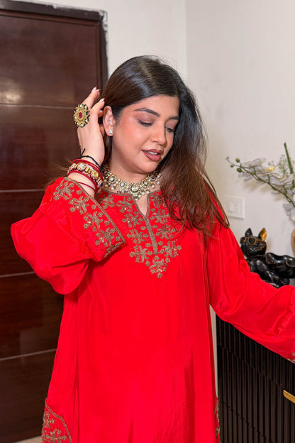 Raneem Embroidered Co ord Set with Potli