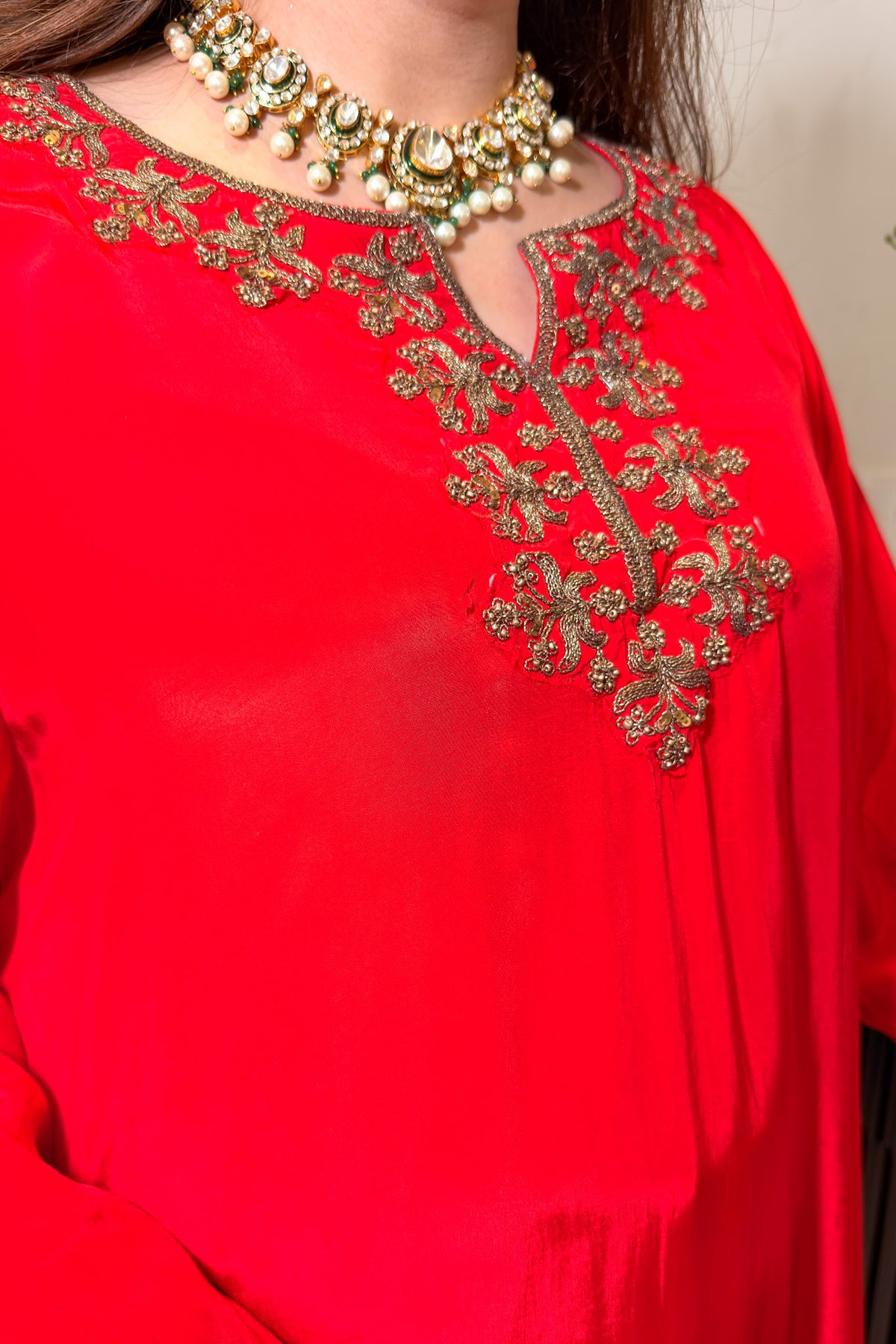 Raneem Embroidered Co ord Set with Potli