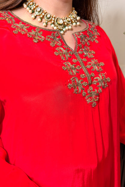 Raneem Embroidered Co ord Set with Potli
