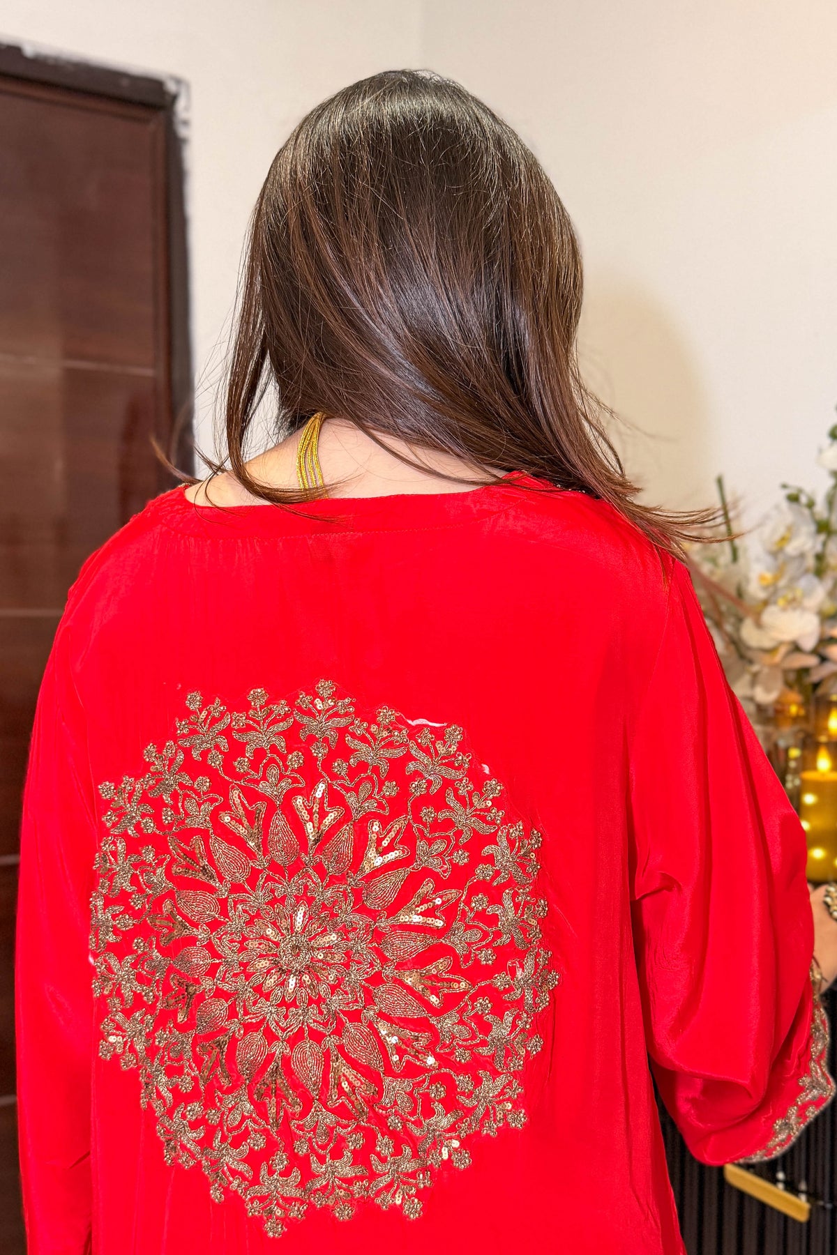 Raneem Embroidered Co ord Set with Potli