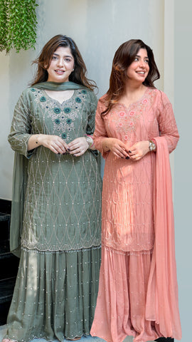 Pranika Embroidered Garara Suit Set