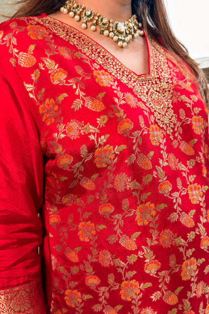 Rivika Brocade Embroidered Suit Set