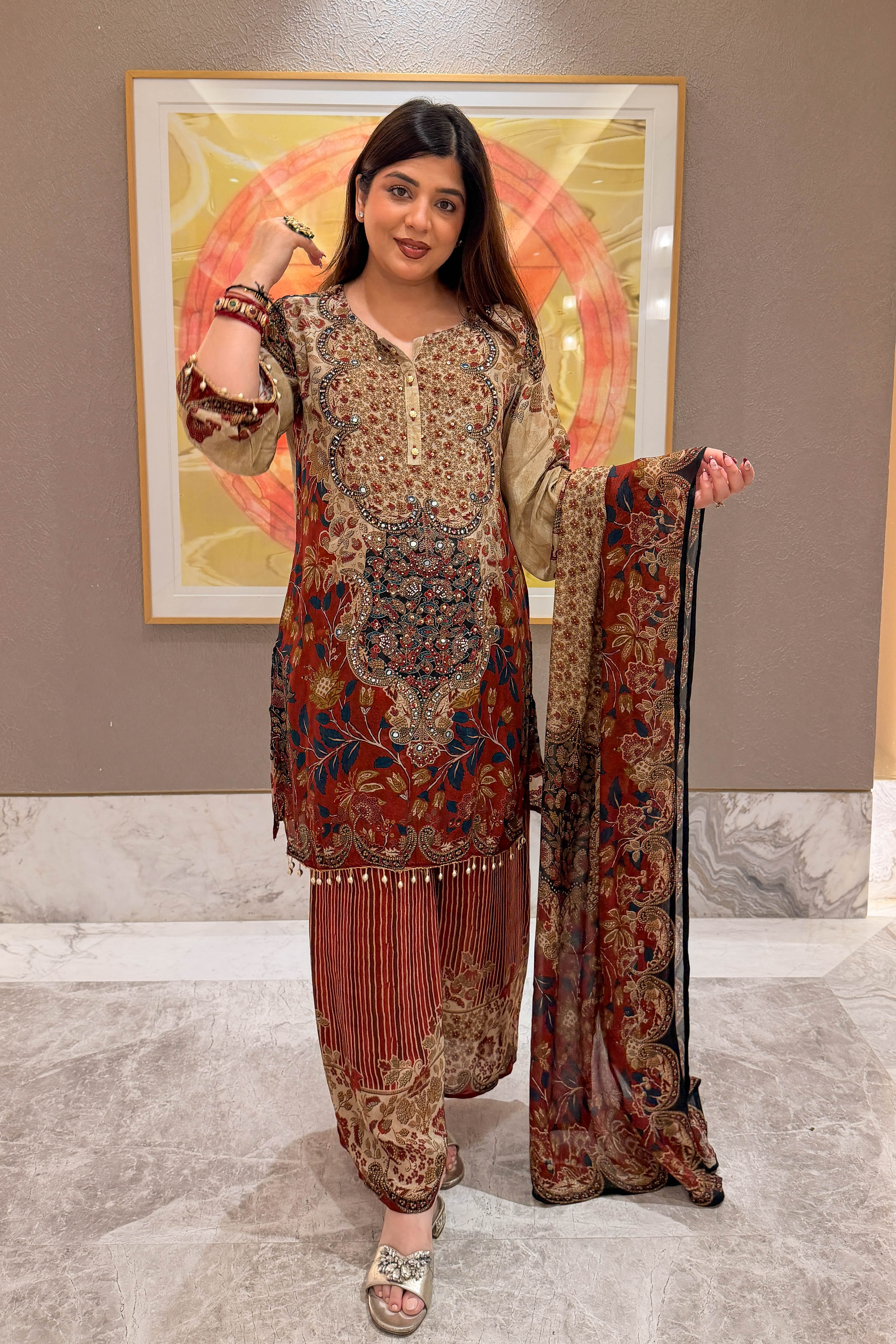 Damini Printed & Embroidered Suit Set